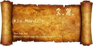 Kis Marót névjegykártya